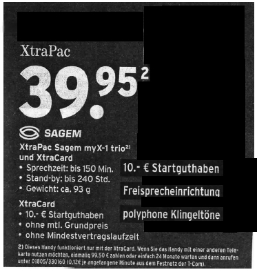 Abbildung der Werbeanzeige