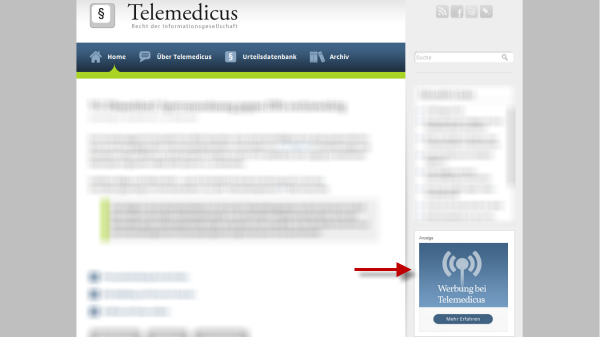Werbung bei Telemedicus